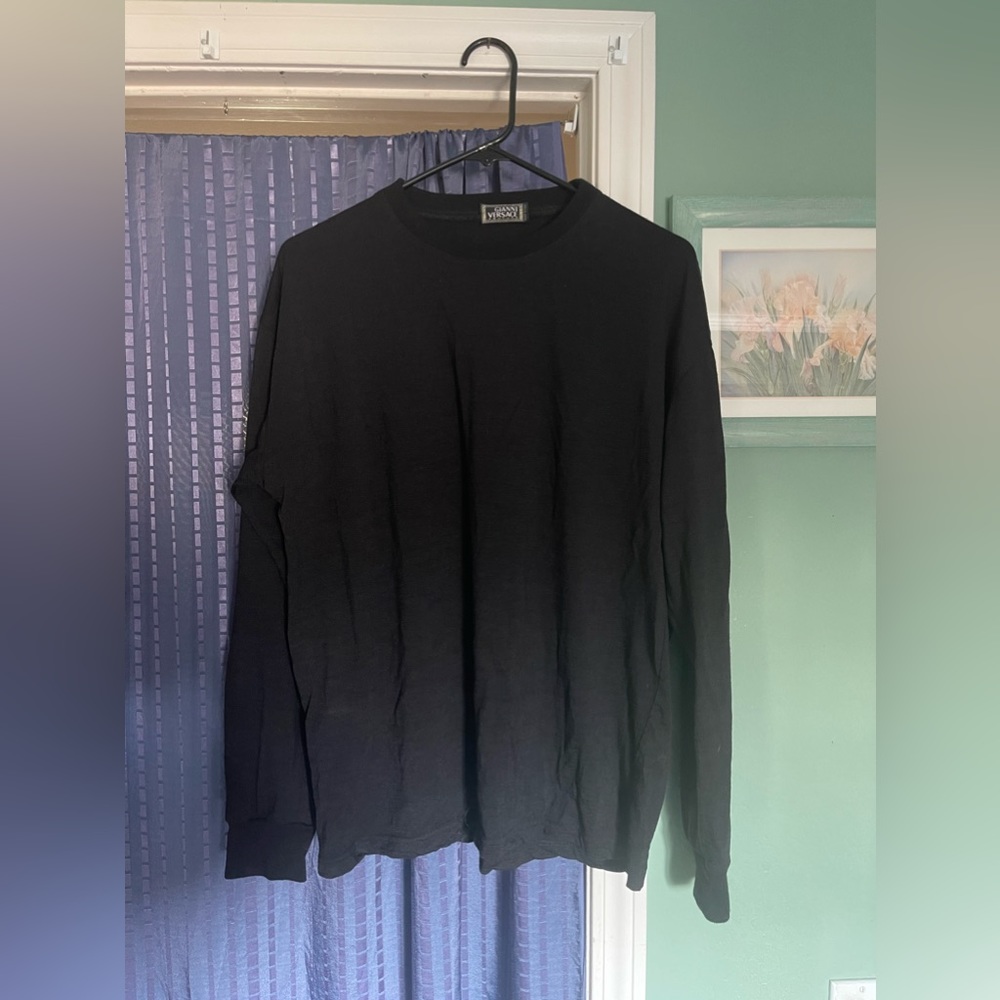 Gianni Versace Mens Pullover Wool Sweater Black L